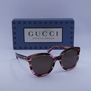 Gucci GG1315S 003 Cat Eye Sunglasses - Pink Havana/Brown